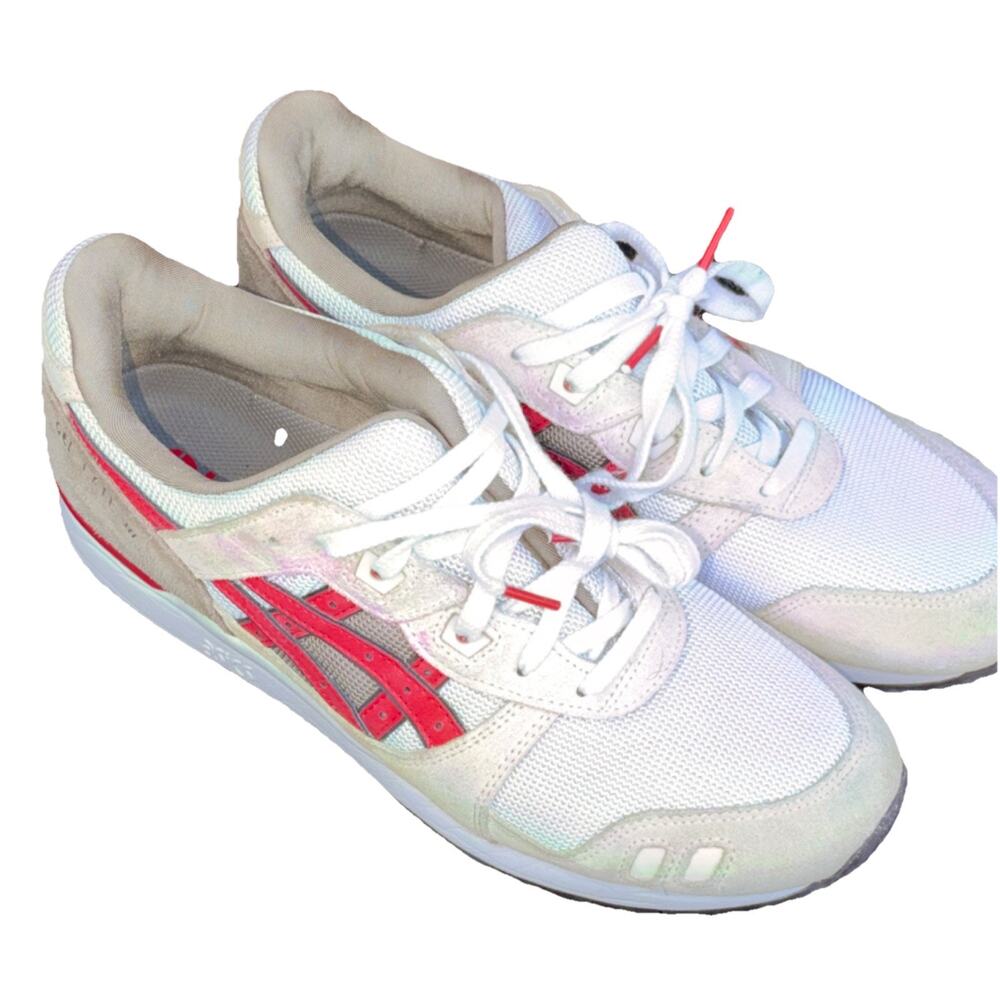 ASICS Gel Lyte 1201A832 White Red Beige Men's Low Top Athletic Sneaker